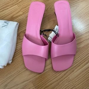 Bubble gum pink Zara sandal heels